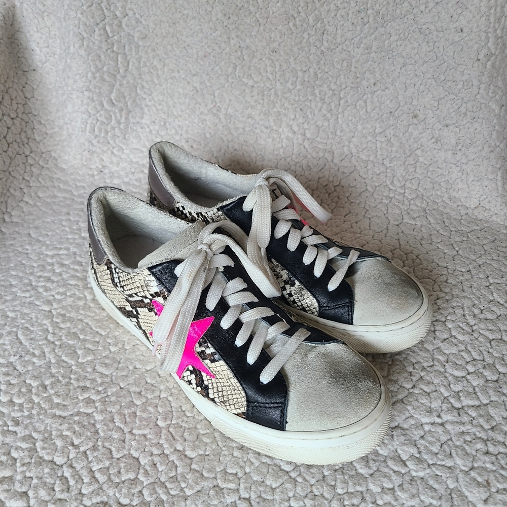 Steven - Rubie - snake print lace-up sneakers